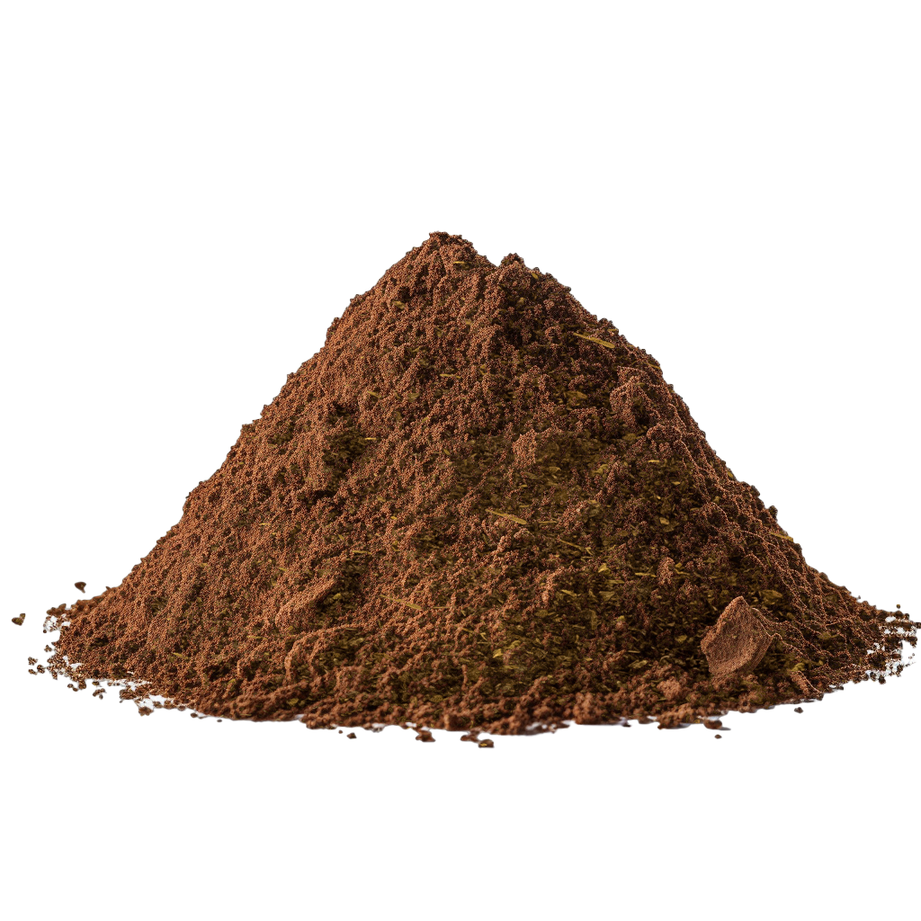 Mound of ground coffee isolate